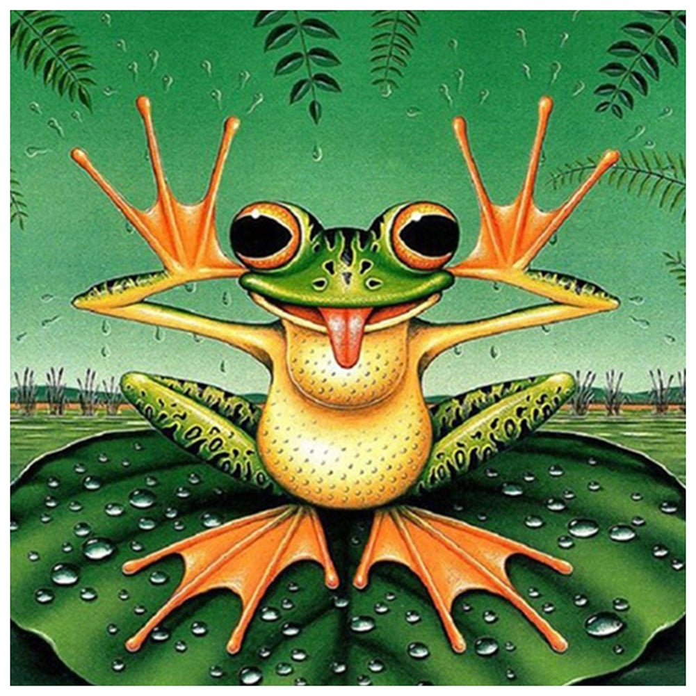 Funny Frog 30*30CM(Canvas) Special Shaped Drill Diamond Painting
