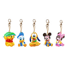 Load image into Gallery viewer, 5x DIY Diamond Painting Keychains Cute Cartoon Embroidery Needlework Craft
