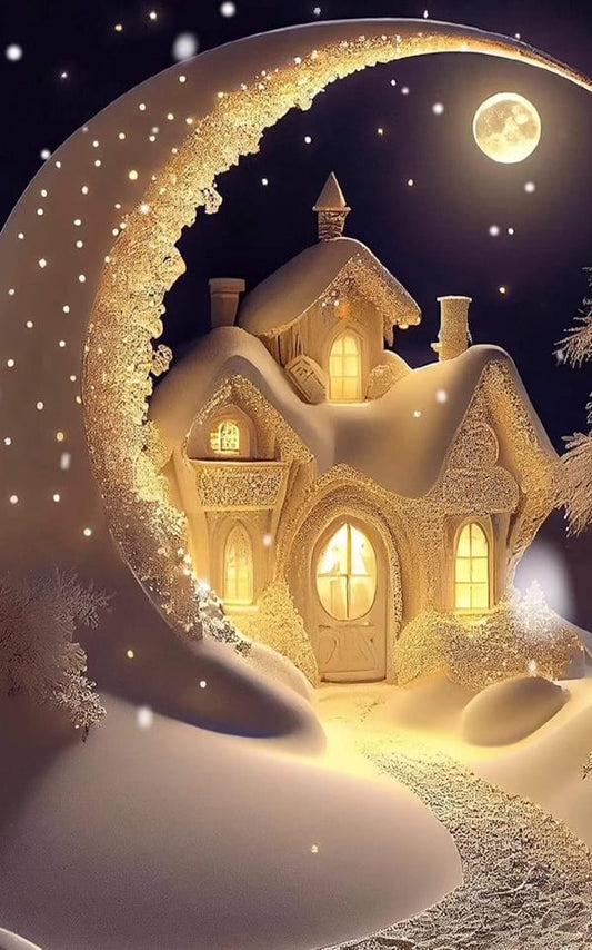 AB Diamond Painting - Full Round - Moon House (40*65cm)