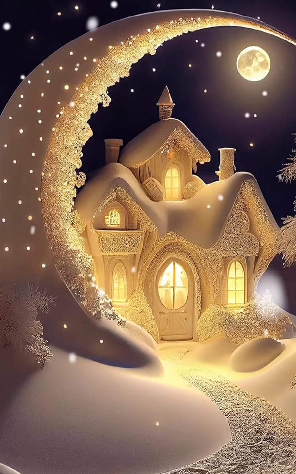 AB Diamond Painting - Full Round - Moon House (40*65cm)