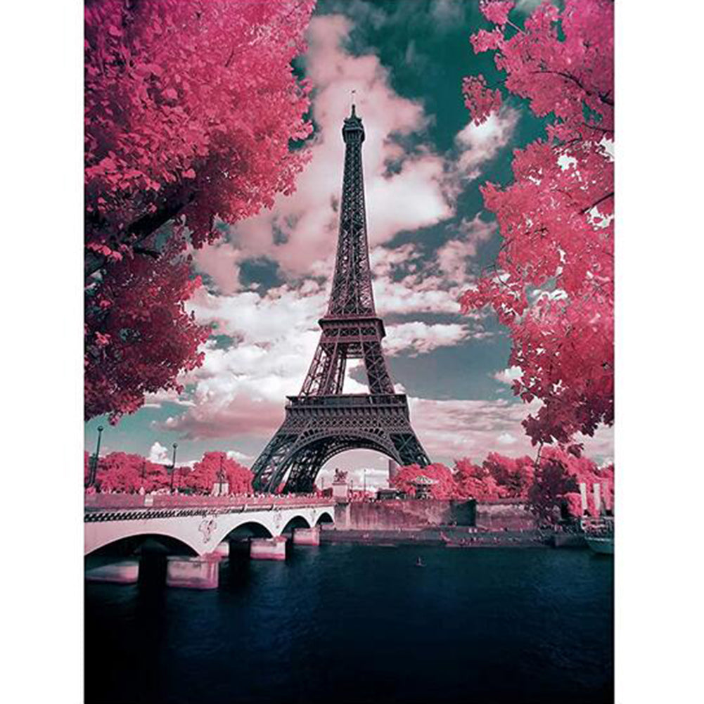 Eiffel Tower Landscape 30*40CM(Canvas) Full Round Drill Diamond Painting