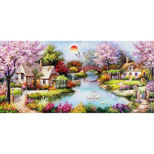 Bridge Crane 100*50CM(Canvas) Full Round Drill Diamond Painting