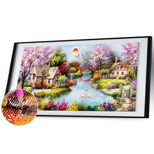 Bridge Crane 100*50CM(Canvas) Full Round Drill Diamond Painting