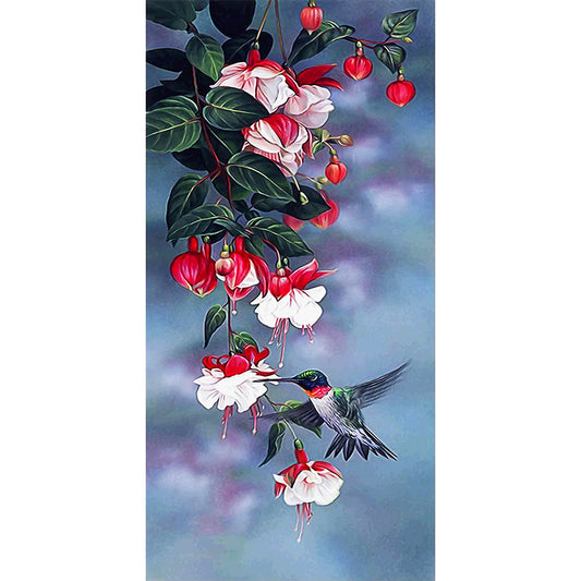 Flowers Decorative 45*85CM(Canvas) Full Round Drill Diamond Painting
