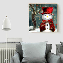 Load image into Gallery viewer, Christmas Snowman 30*30CM(Canvas) Full Round Drill Diamond Painting
