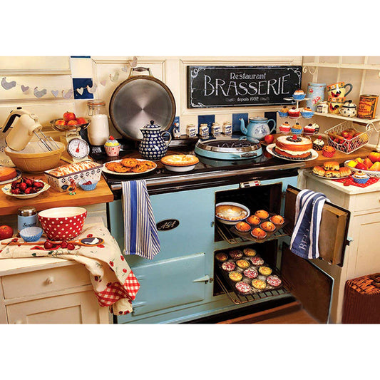 Kitchen 40*30CM(Canvas) Full Round Drill Diamond Painting