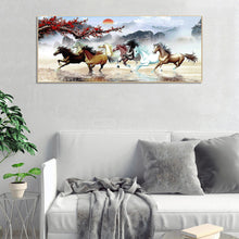 Load image into Gallery viewer, Nine Running Horses 100*50CM(Canvas) Full Round Drill Diamond Painting
