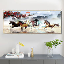 Load image into Gallery viewer, Nine Running Horses 100*50CM(Canvas) Full Round Drill Diamond Painting
