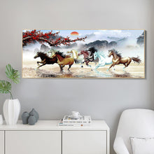 Load image into Gallery viewer, Nine Running Horses 100*50CM(Canvas) Full Round Drill Diamond Painting
