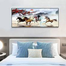 Load image into Gallery viewer, Nine Running Horses 100*50CM(Canvas) Full Round Drill Diamond Painting

