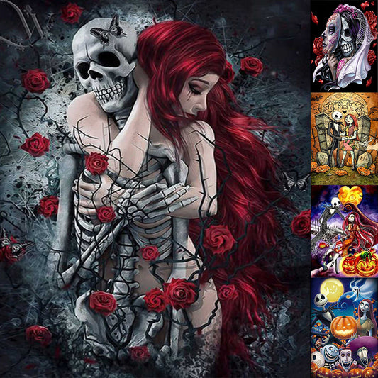 Animated Halloween 30*40CM(Canvas) Full Round Drill Diamond Painting