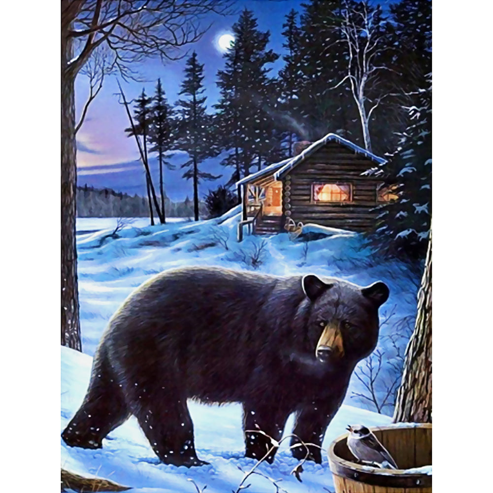 Bear 30*40CM(Canvas) Full Round Drill Diamond Painting