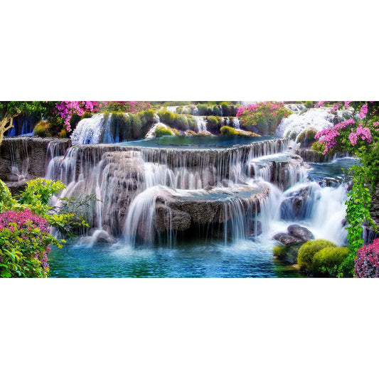 Mountain View Landscape 80*40CM(Canvas) Full Round Drill Diamond Painting