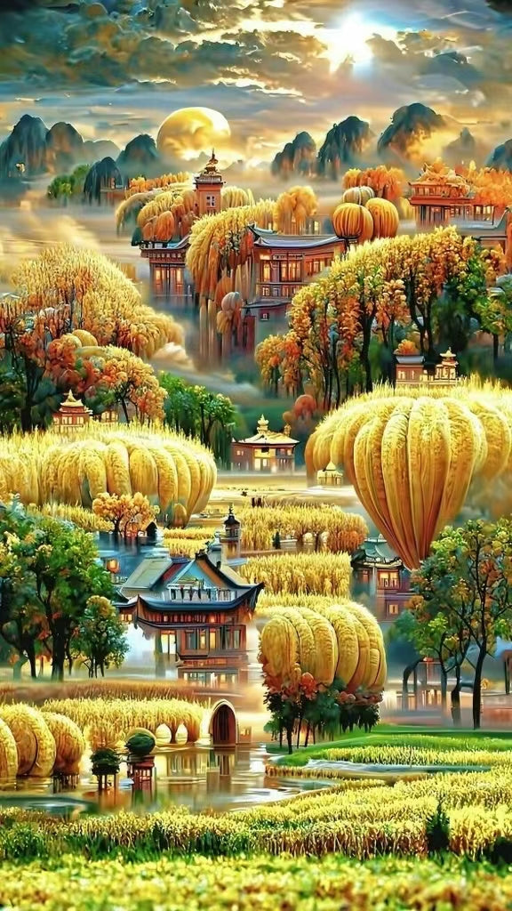 AB Diamond Painting - Full Round - Golden World (40*70cm)