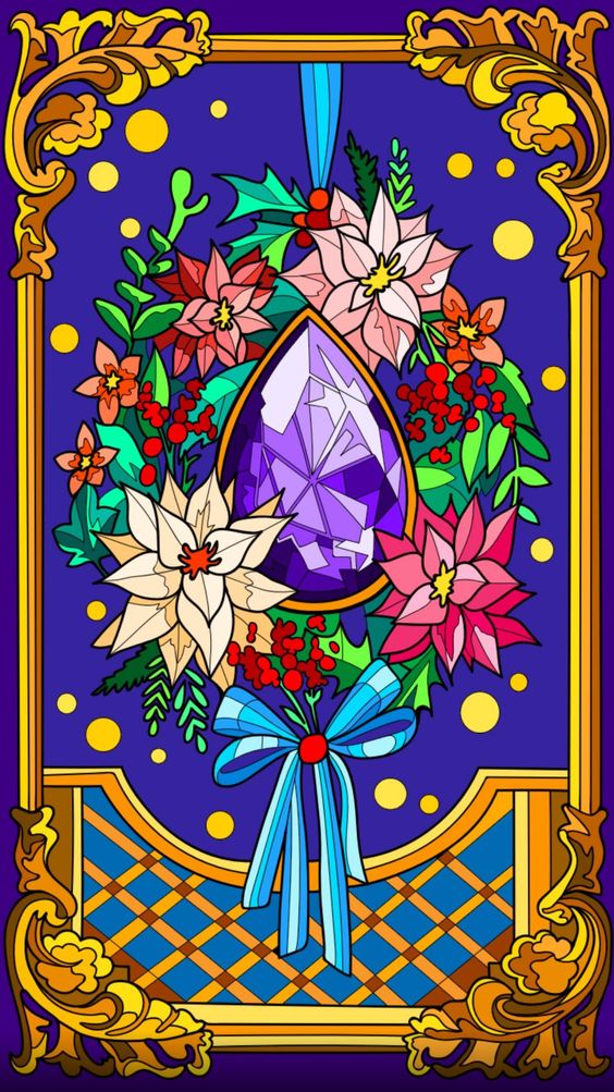 Diamond Painting - Full Round - tarot flower (40*70cm)