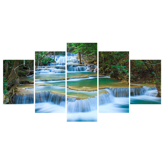 Lanscape 5 Pieces 103*45CM(Canvas) Full Round Drill Diamond Painting