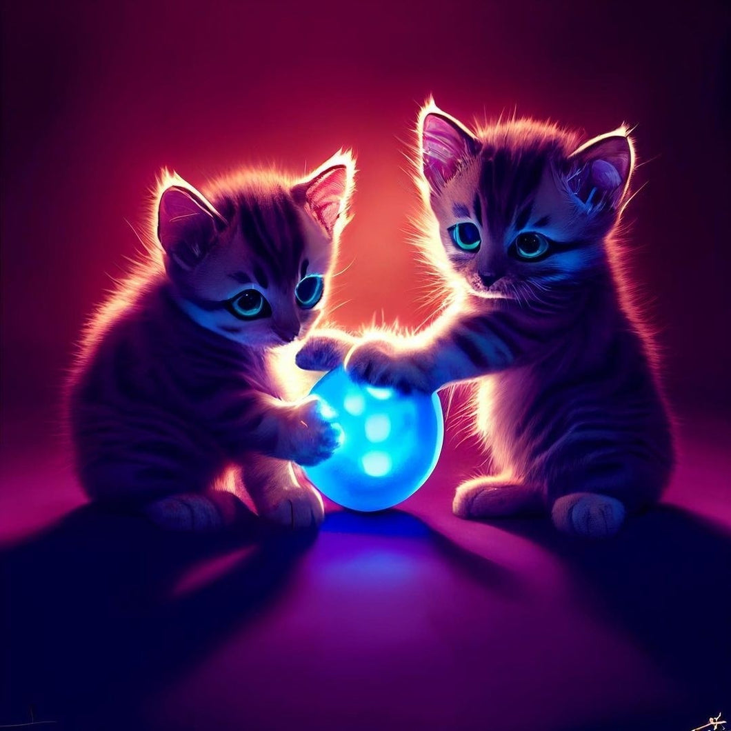 AB Diamond Painting - Full Round - Animal Cats (40*40cm)