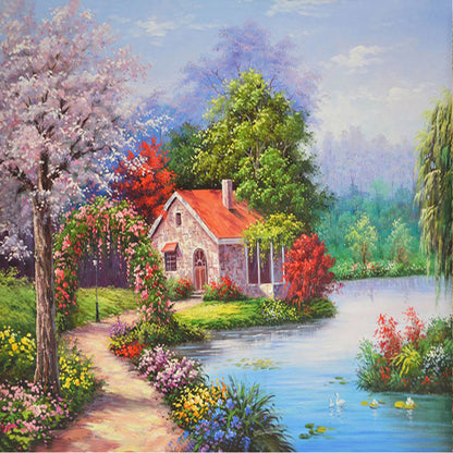 House 30*30CM(Canvas) Full Round Drill Diamond Painting