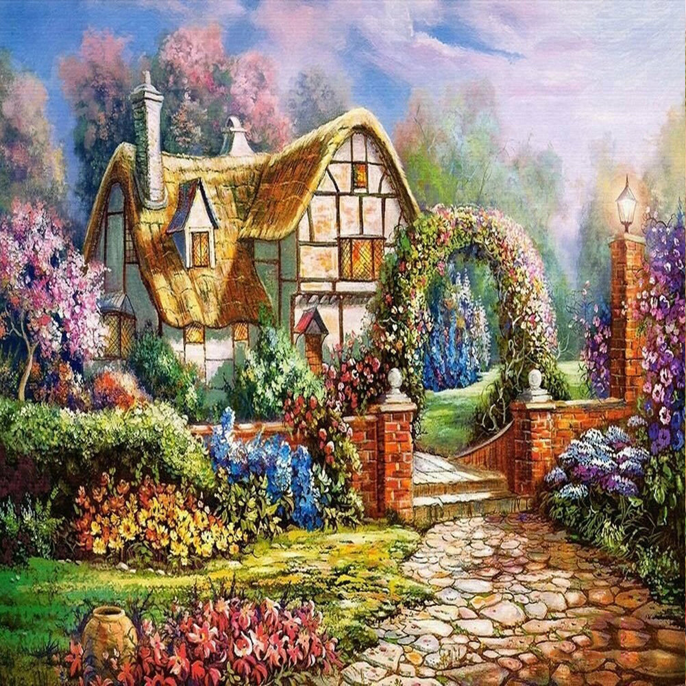House 30*30CM(Canvas) Full Round Drill Diamond Painting
