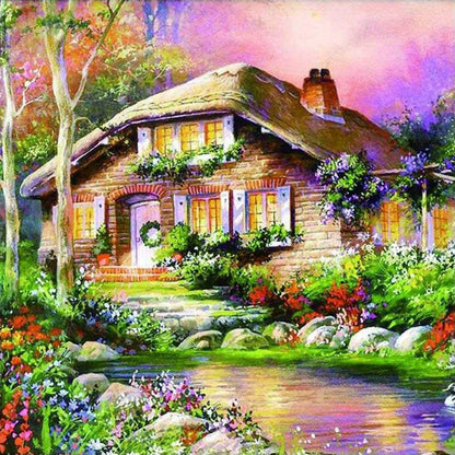 House 30*30CM(Canvas) Full Round Drill Diamond Painting