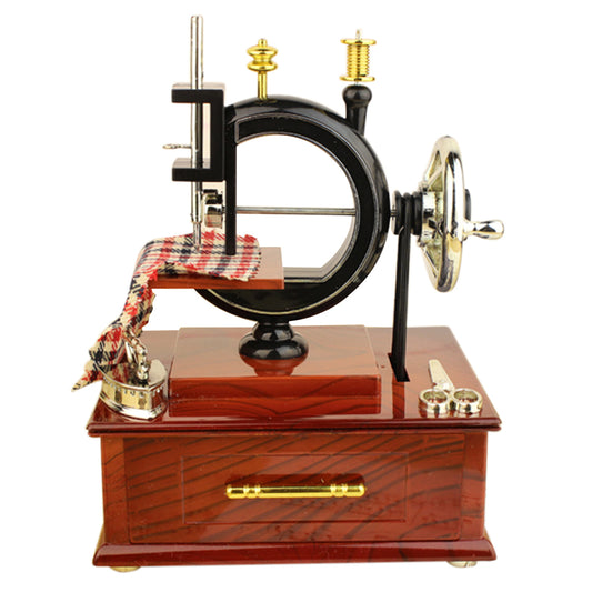Simulation Sewing Machine Music Box Kids Retro Toy Jewelry Box Resin Craft