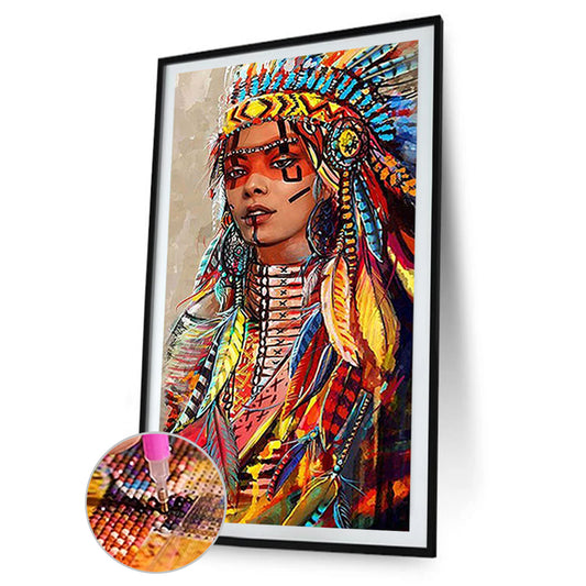 Aboriginal Women 45*85CM(Canvas) Full Round Drill Diamond Painting
