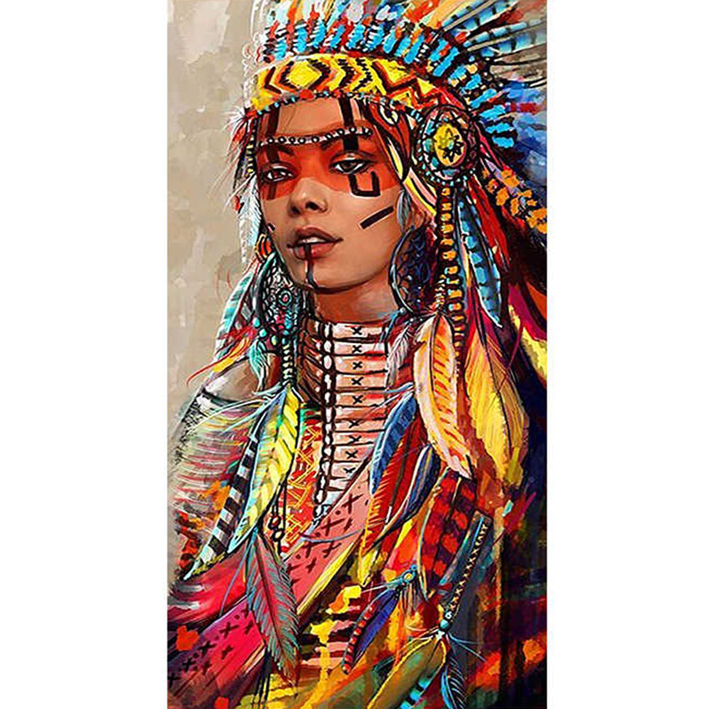 Aboriginal Women 45*85CM(Canvas) Full Round Drill Diamond Painting