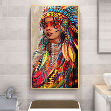 Load image into Gallery viewer, Aboriginal Women 45*85CM(Canvas) Full Round Drill Diamond Painting
