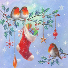 Load image into Gallery viewer, Birds Christmas Stockings 30*30CM(Canvas) Full Round Drill Diamond Painting
