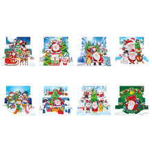 Load image into Gallery viewer, 8pcs DIY Diamond Greeting Card Special-shaped Part Drill Christmas Postcard
