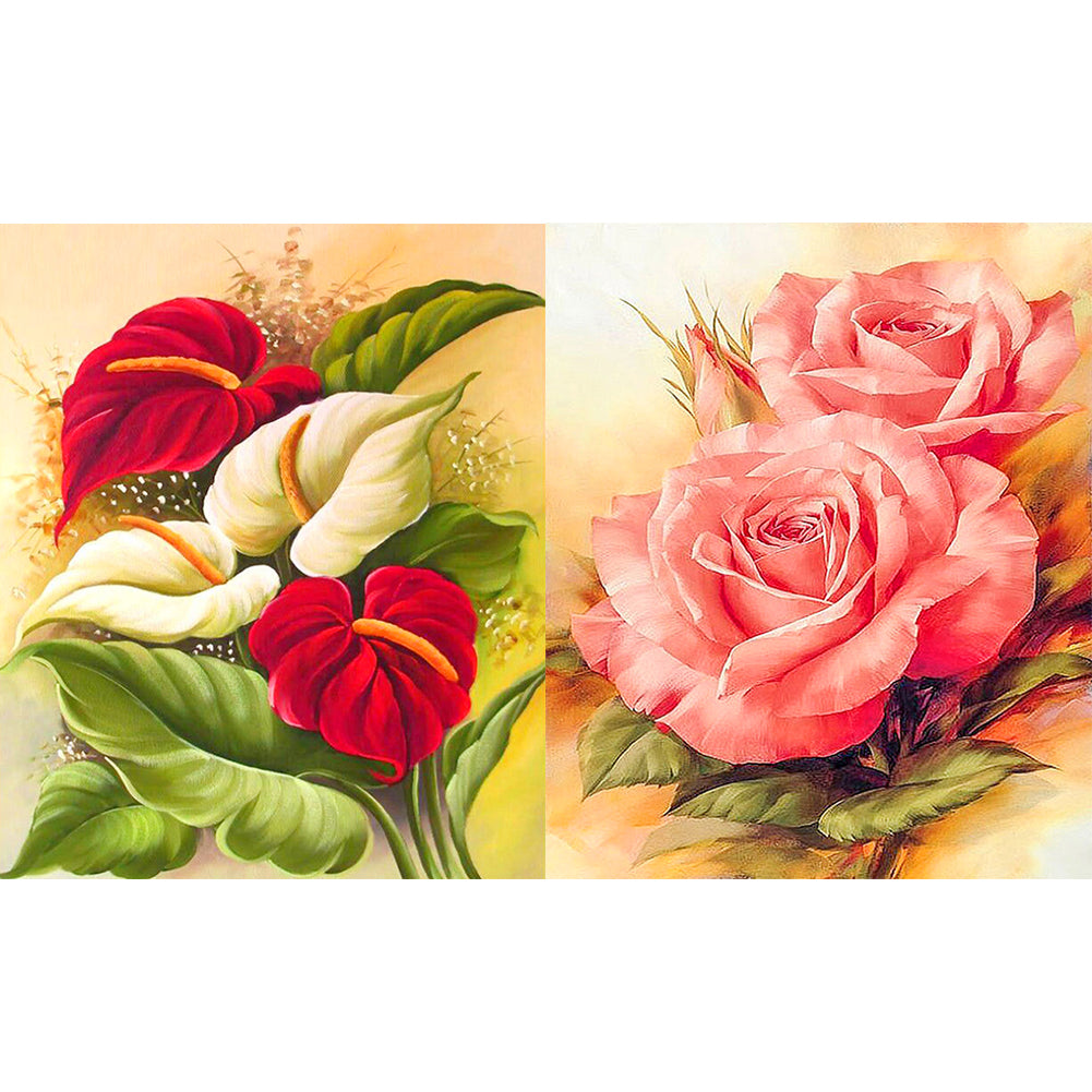 Showy Flower 40*50CM(Canvas) Full Square Drill Diamond Painting
