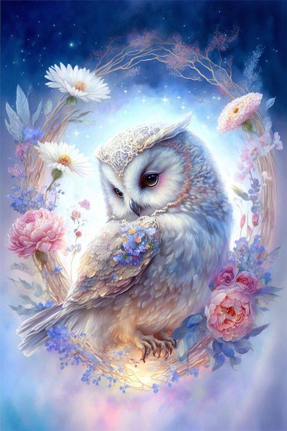 AB Diamond Painting - Full Round - Owl (40*60cm)