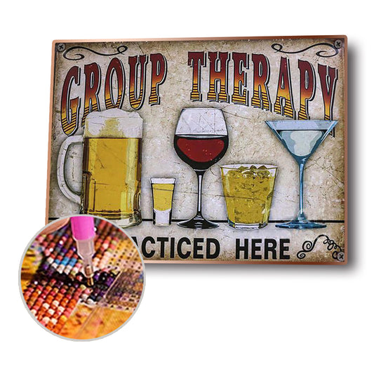 Beer Wine Glasses 30*40CM(Canvas) Full Round Drill Diamond Painting