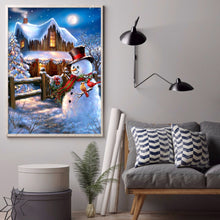 Load image into Gallery viewer, Snowman Cabin 30*40CM(Canvas) Full Round Drill Diamond Painting
