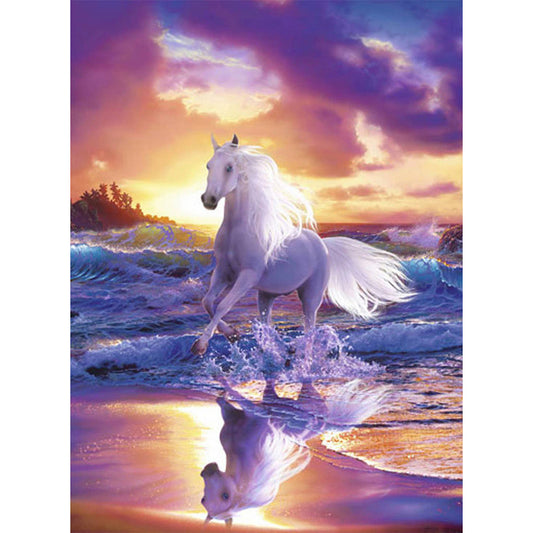 White Horse 30*40CM(Canvas) Full Round Drill Diamond Painting