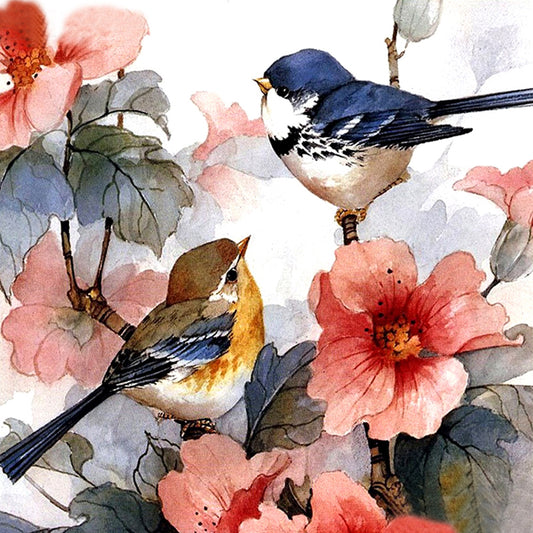 Flowers Birds 30*30CM(Canvas) Full Round Drill Diamond Painting