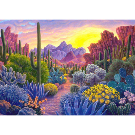Cactus 40*30CM(Canvas) Full Round Drill Diamond Painting