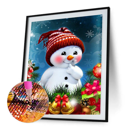 Red Cheeks Snowman 30*40CM(Canvas) Full Round Drill Diamond Painting