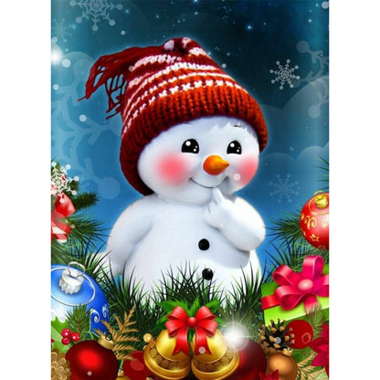 Red Cheeks Snowman 30*40CM(Canvas) Full Round Drill Diamond Painting