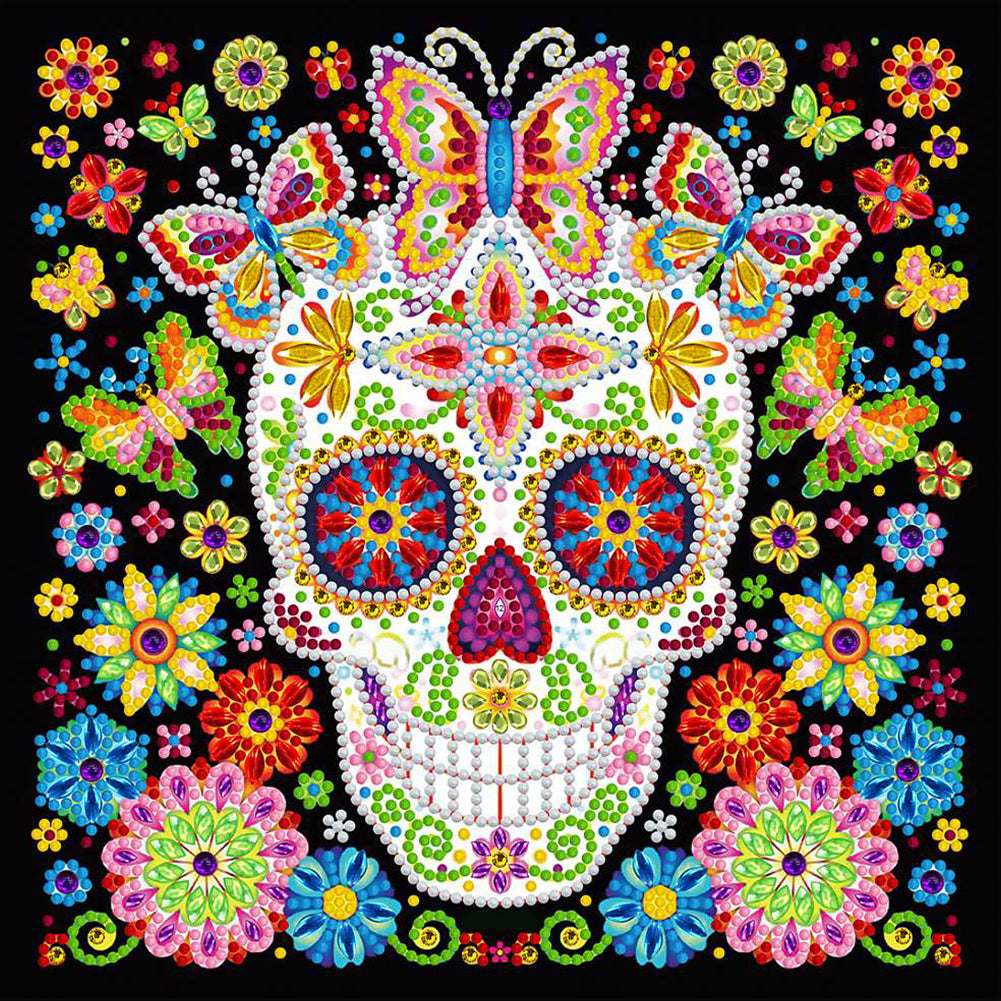 Skull 30*30CM(Canvas) Special Shaped Drill Diamond Painting