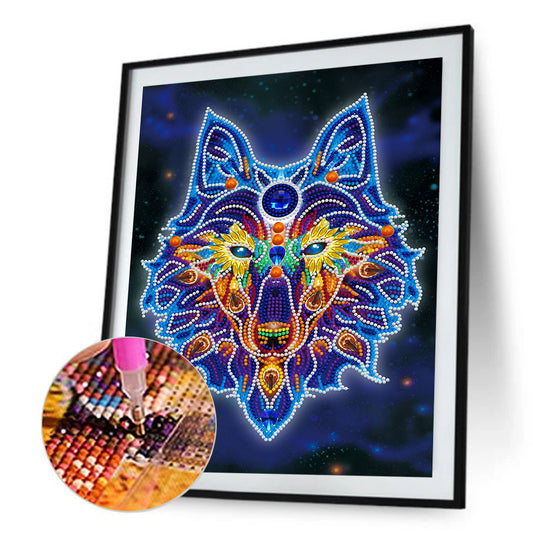 Wolf 30*40CM(Canvas) Special Shaped Drill Diamond Painting
