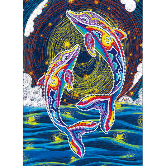 Dolphin 30*40CM(Canvas) Special Shaped Drill Diamond Painting