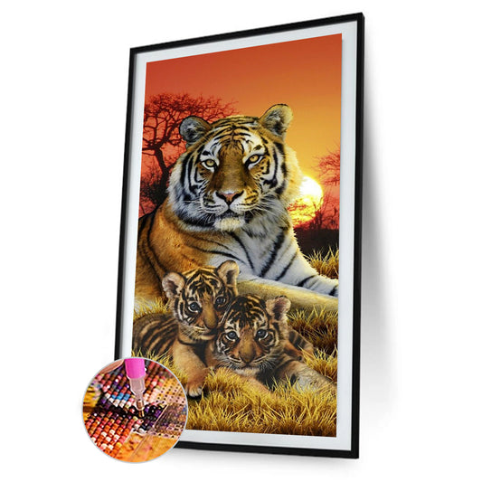 Animal Tiger 50*110CM(Canvas) Full Round Drill Diamond Painting