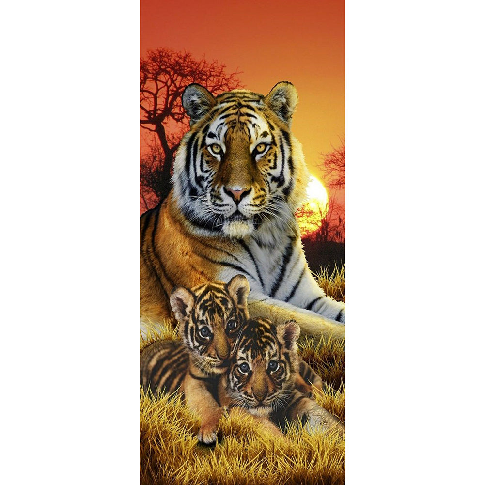 Animal Tiger 50*110CM(Canvas) Full Round Drill Diamond Painting