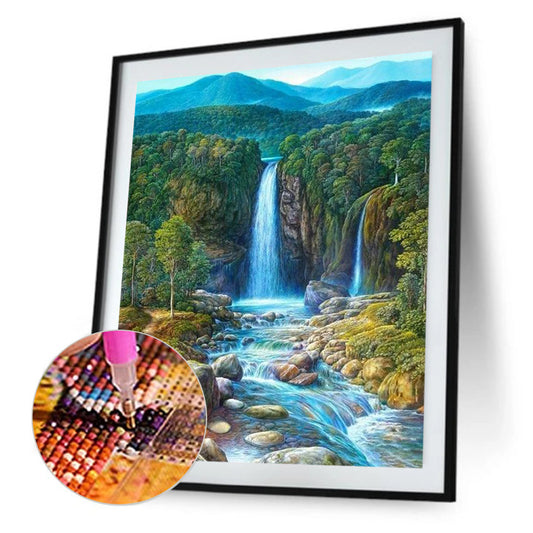 Waterfall 30*40CM(Canvas) Full Round Drill Diamond Painting