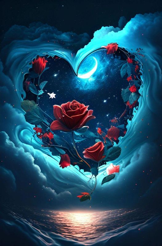 AB Diamond Painting - Full Round - Heart Of Roses (40*60cm)
