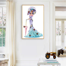 Load image into Gallery viewer, Purple Dress Lady 30*50CM(Canvas) Full Round Drill Diamond Painting
