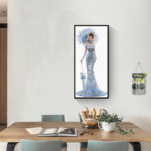 Load image into Gallery viewer, Blue Dress Beauty Handworks 30*60CM(Canvas) Full Round Drill Diamond Painting
