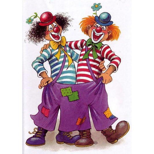 Clowns 30*40CM(Canvas) Full Round Drill Diamond Painting