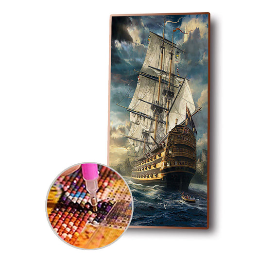 Sea Sailboat 40*80CM(Canvas) Full Round Drill Diamond Painting